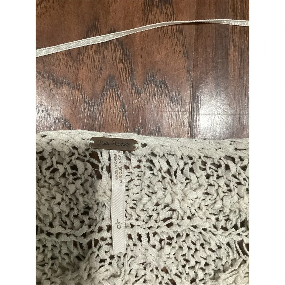 Free People crochet  top   Large Ivory Boho hippie